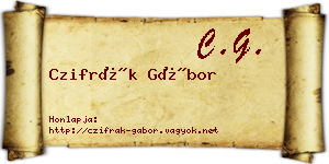 Czifrák Gábor névjegykártya